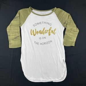 Awake Sleep Shirt Womens Medium White Green Camo